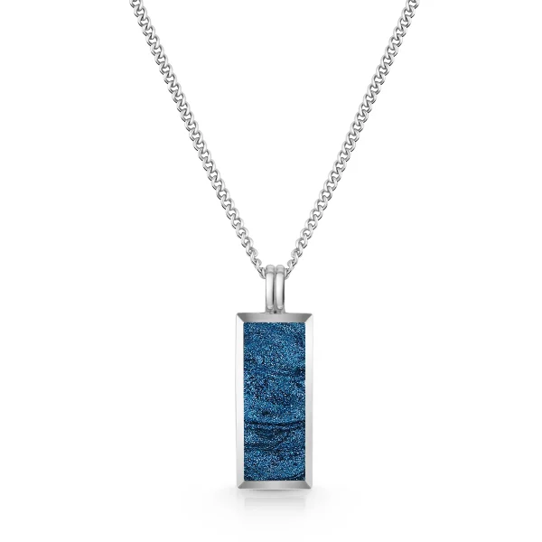 Men's Tall Ingot Ashes Resin Necklace - Silver