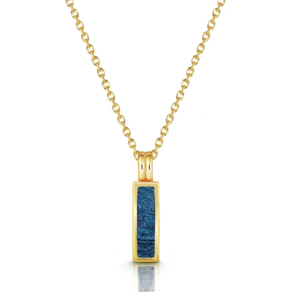 Vertical Tag Ashes Resin Necklace - Gold