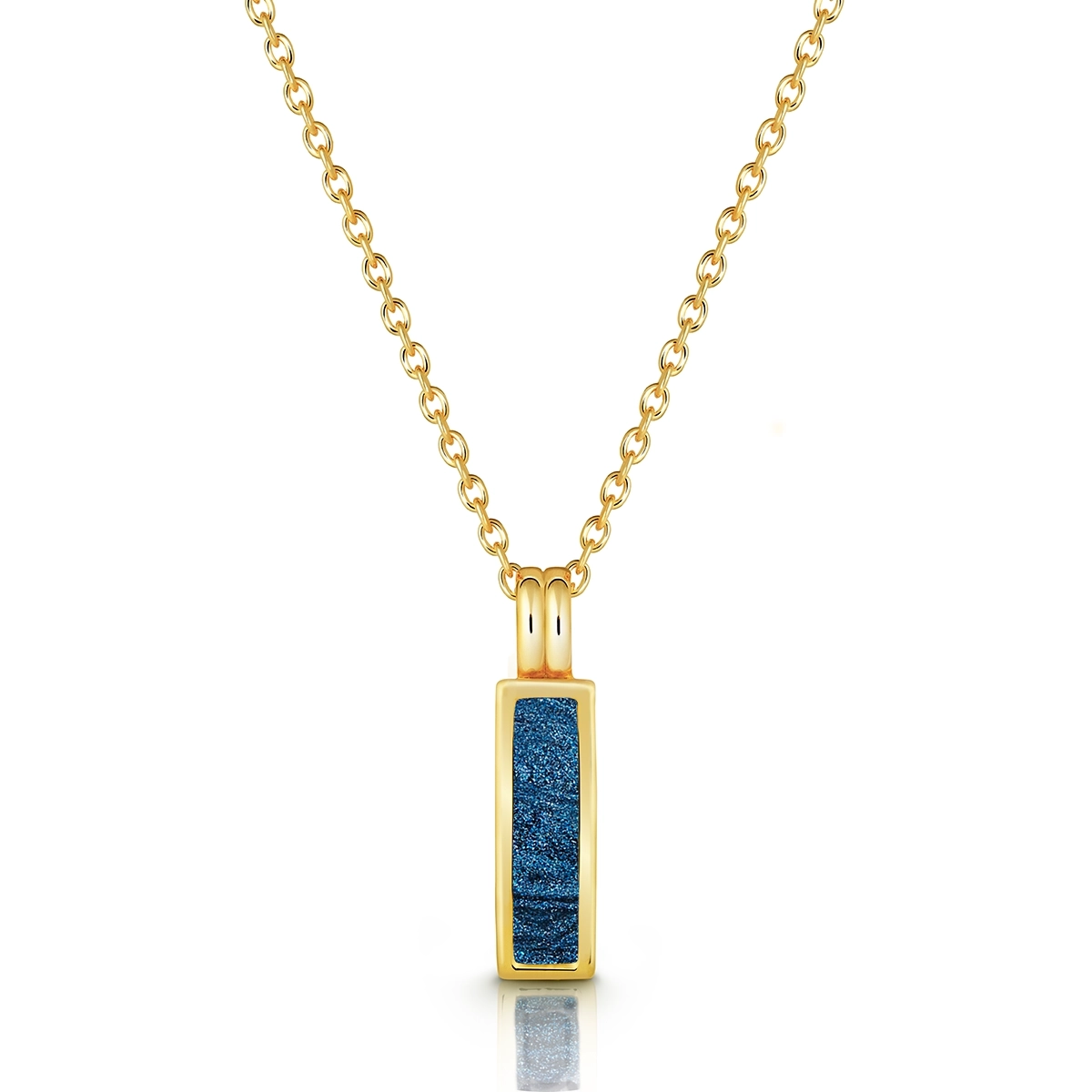 Vertical Tag Ashes Resin Necklace - Gold