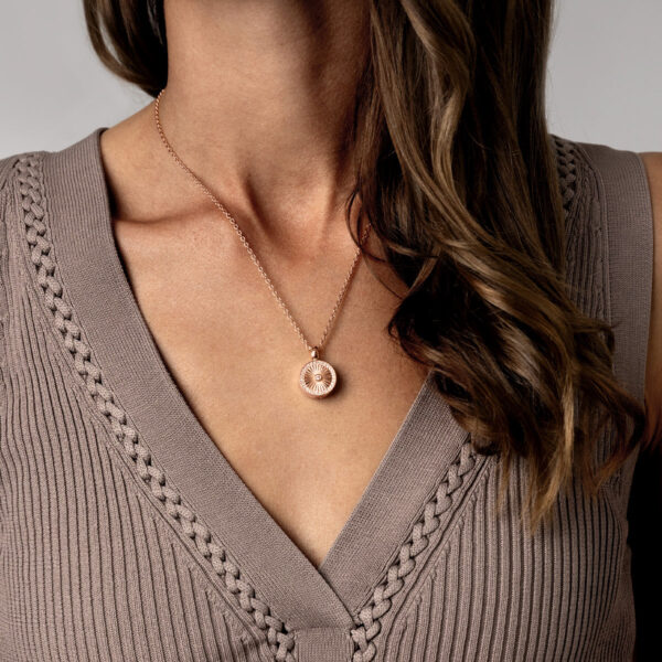 Sunbeam Crystal Halo Round Urn - Rose Gold LLL051-RGP