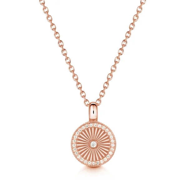 Sunbeam Crystal Halo Round Urn - Rose Gold