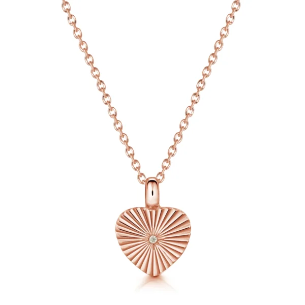 Sunbeam Crystal Heart Urn - Rose Gold