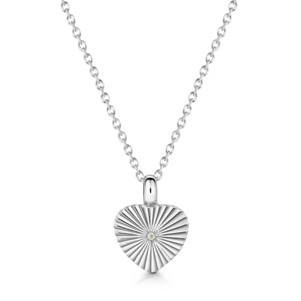 Sunbeam Crystal Heart Urn - Silver