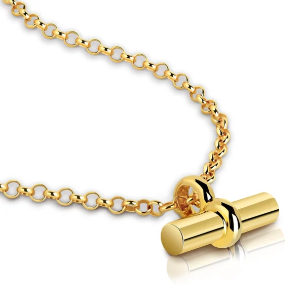 Chunky T Bar Urn Necklace - Silver