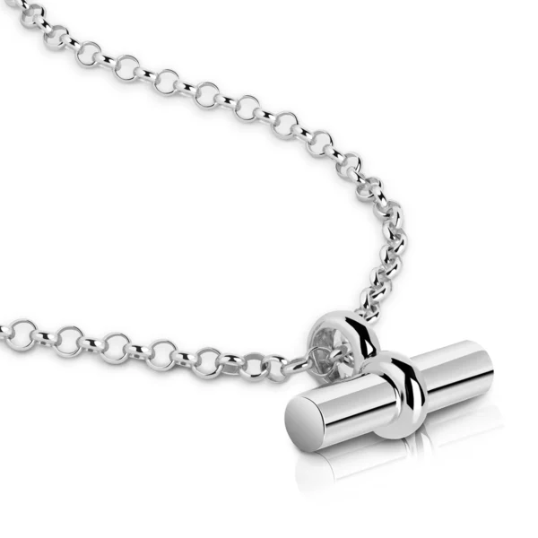 Men's Chunky T Bar Urn Necklace - Silver