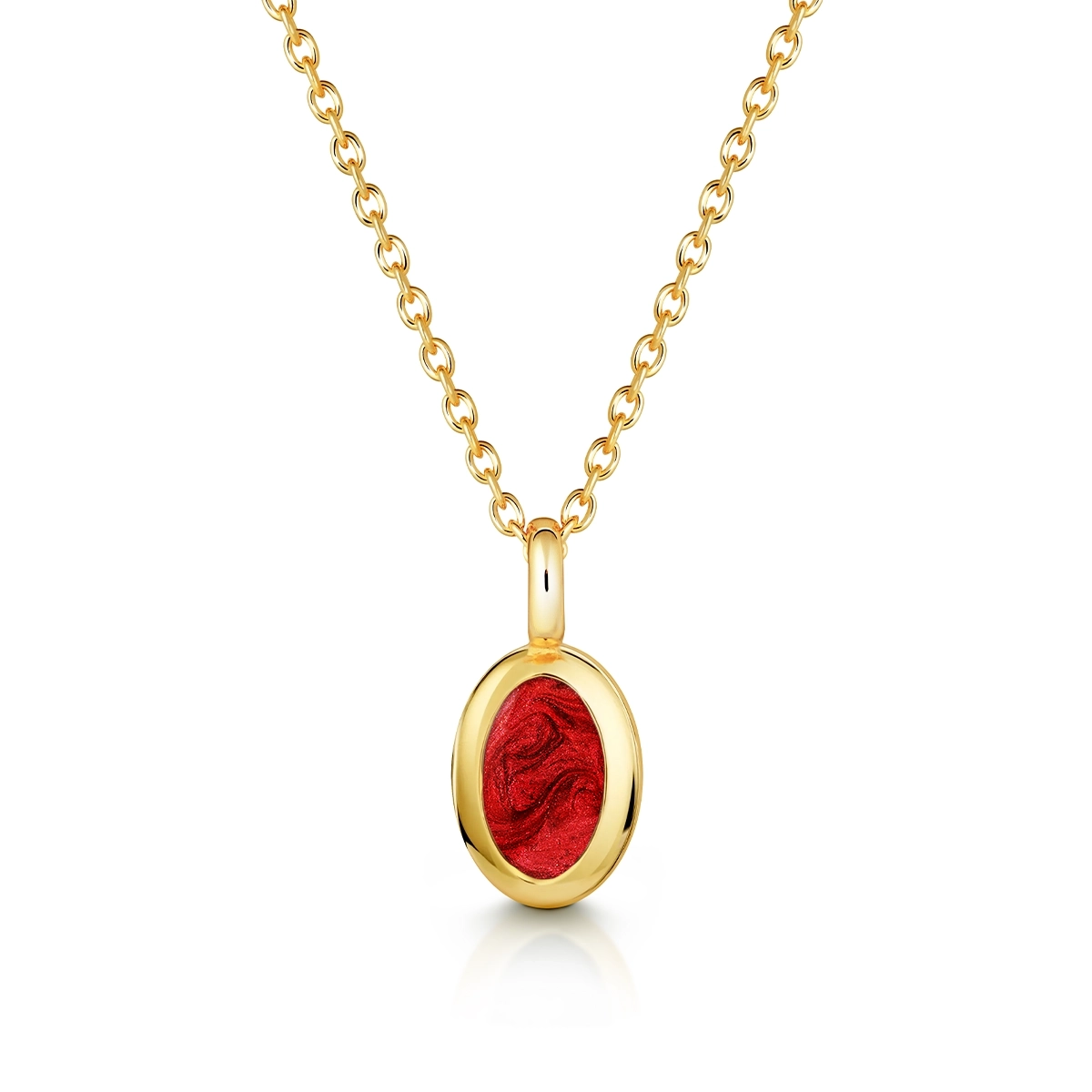 Little Oval Ashes Resin Necklace – Gold