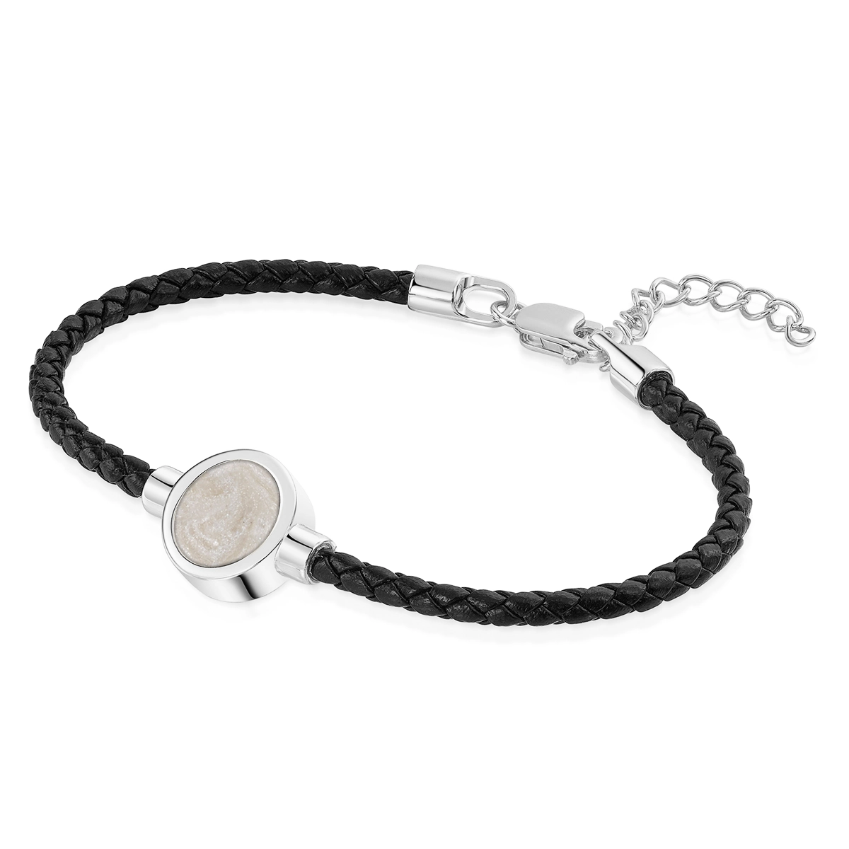 Braided Cord Ashes Resin Bracelet - Silver