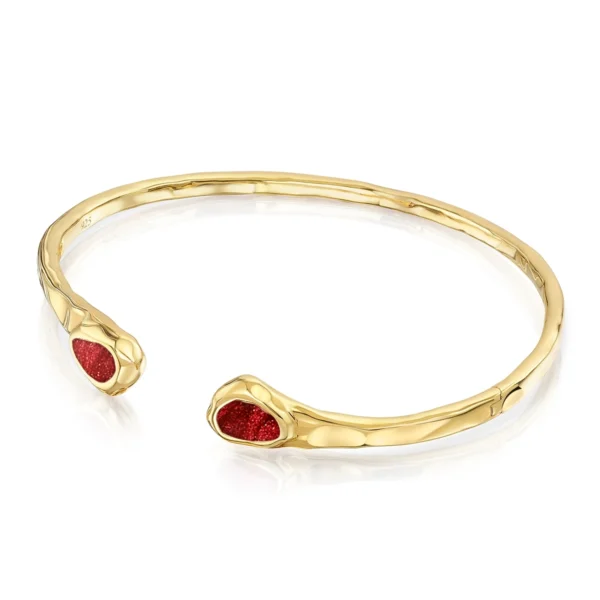Heartstone Organic Ashes Resin Bangle - Gold