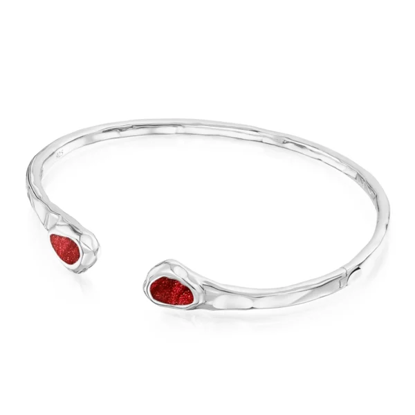 Heartstone Organic Ashes Resin Bangle - Silver