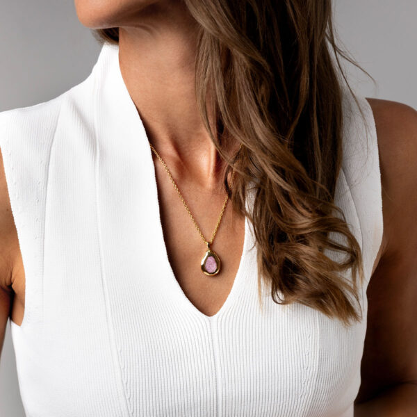 Large Organic Teardrop Ashes Resin Necklace