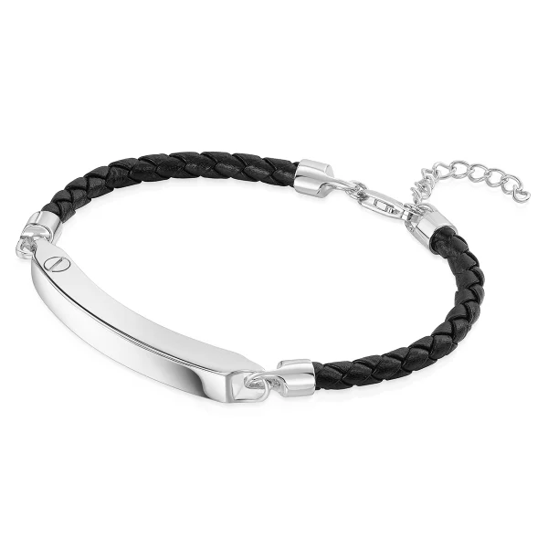 Legacy ID Bar Urn With Braided Bracelet - Silver