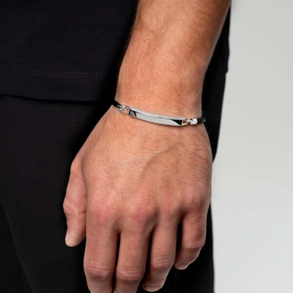 Legacy ID Bar Urn With Braided Bracelet - Silver