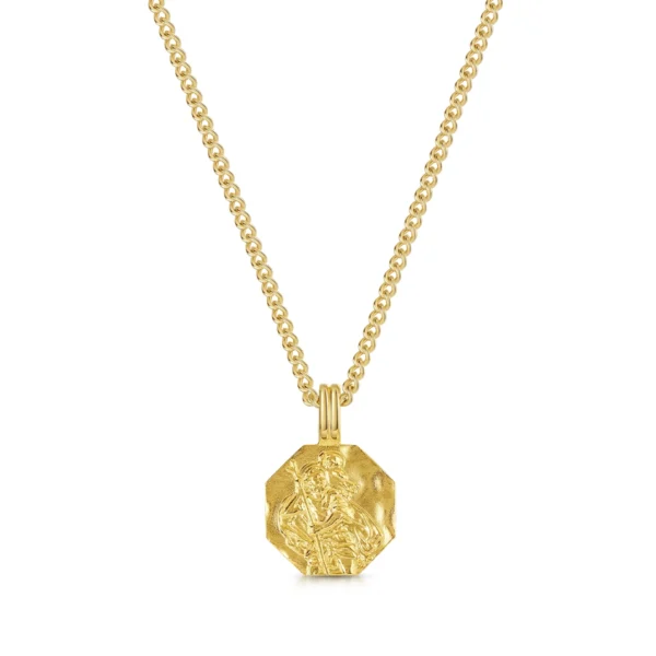 Saint Christopher Octagonal Necklace - Gold