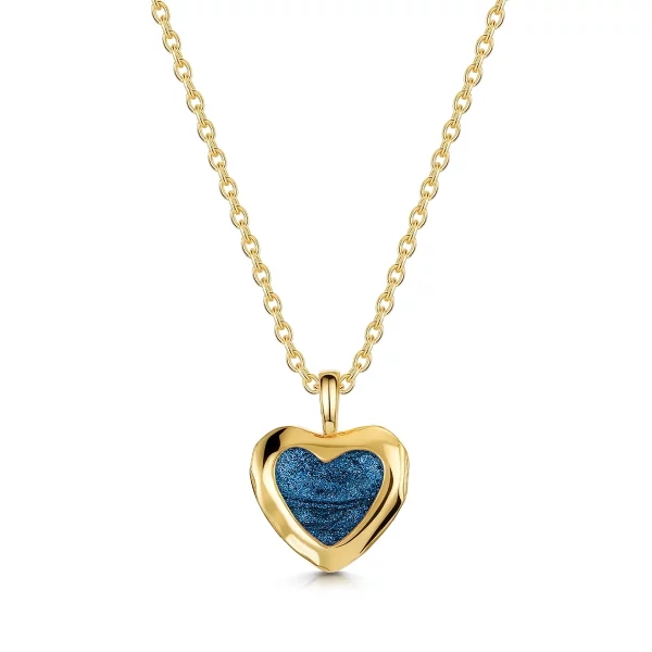 Organic Heart Ashes Resin Necklace - Gold