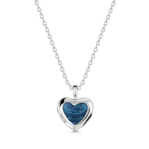 Organic Heart Ashes Resin Necklace - Silver
