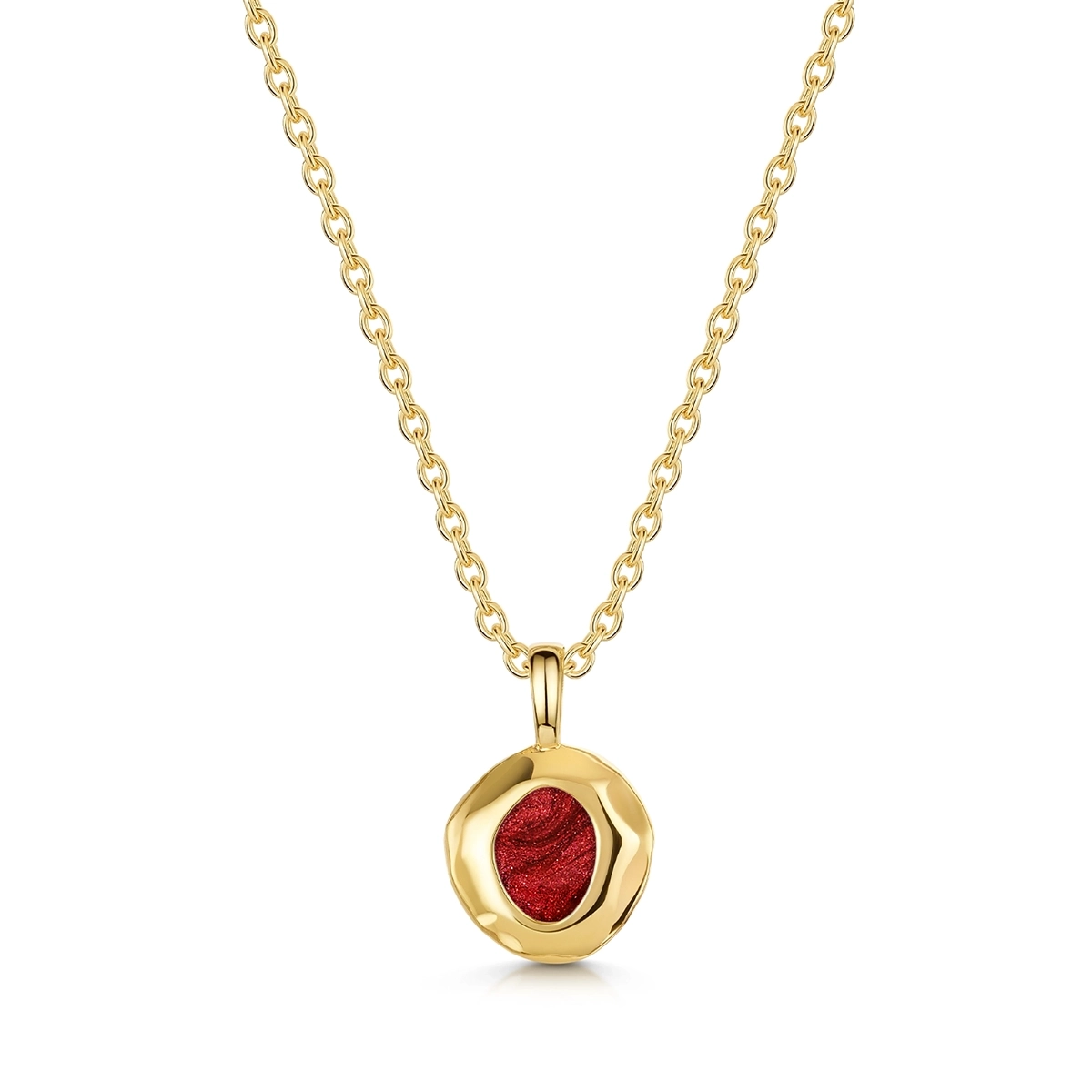Organic Round Ashes Resin Necklace - Gold