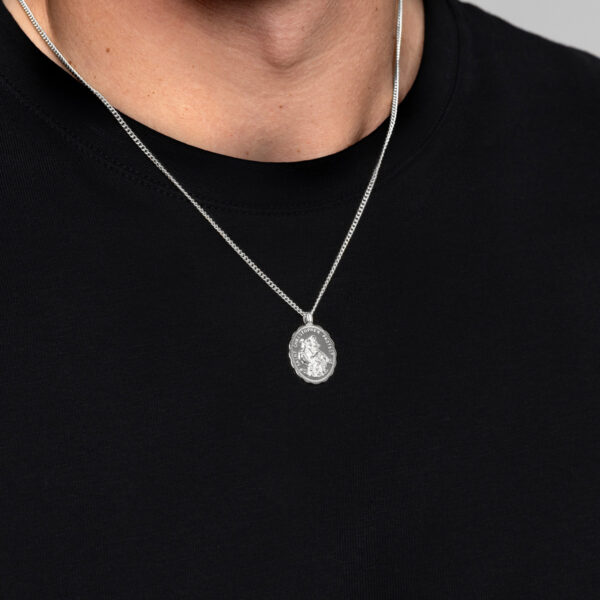 Oval 3D St Christopher Necklace