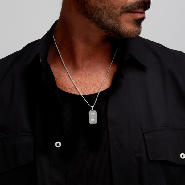 St Christopher Tall Rectangle Necklace