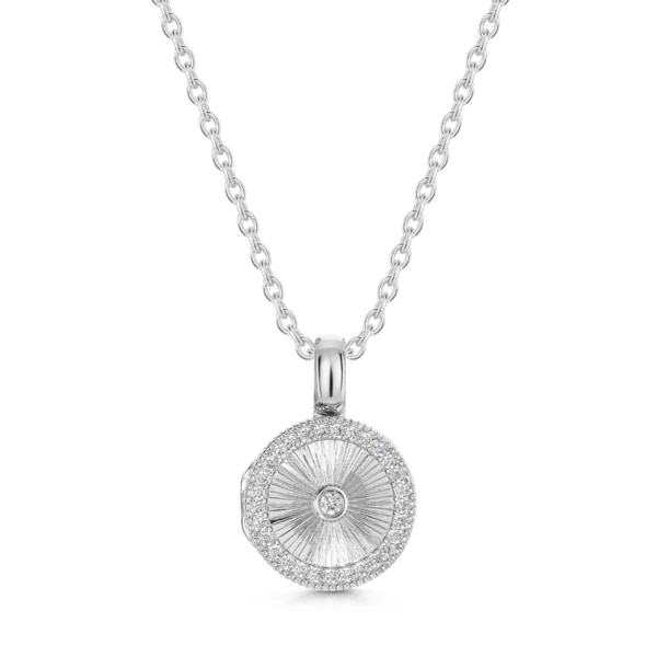 Sunbeam Crystal Halo Locket  - Silver