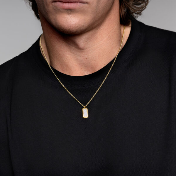 Ingot Cremation Ashes Resin Necklace – Gold DCPD002723-YGP