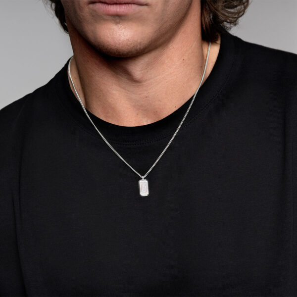 Ingot Cremation Ashes Resin Necklace – Silver DCPD002723-SS