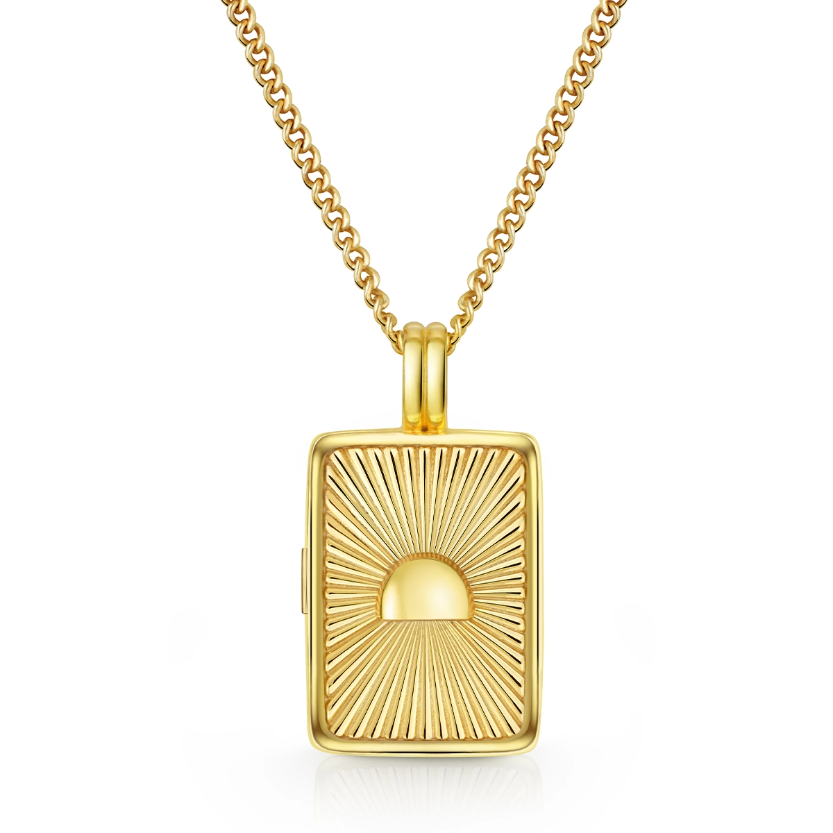 Men's Rising Sun Locket - Gold