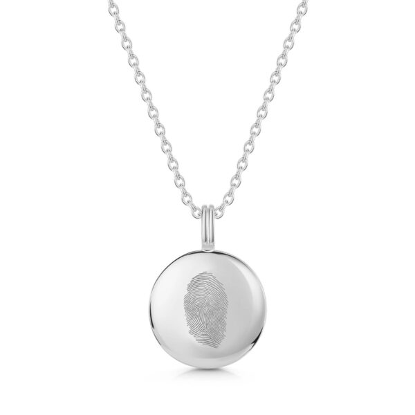 Coin Fingerprint Pendant - Silver