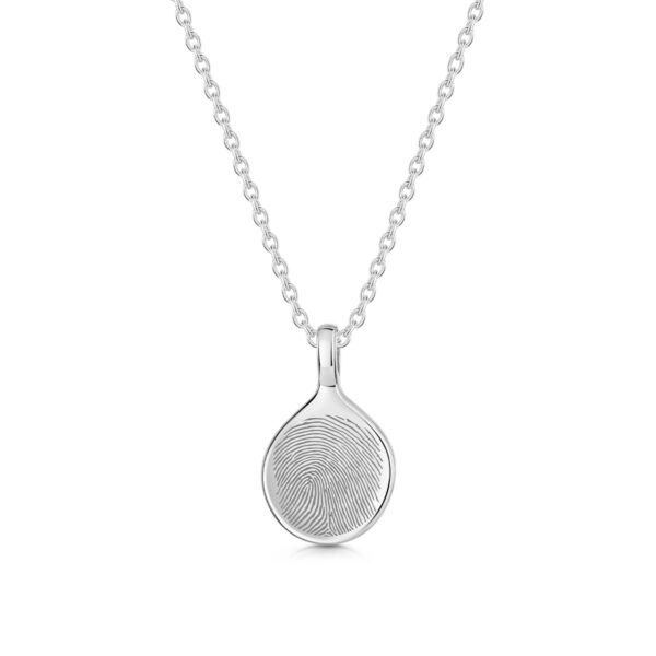 Pressed Fingerprint Necklace - Silver
