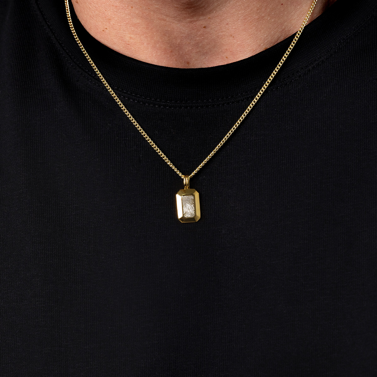 Fingerprint Ingot Tag Men’s Necklace
