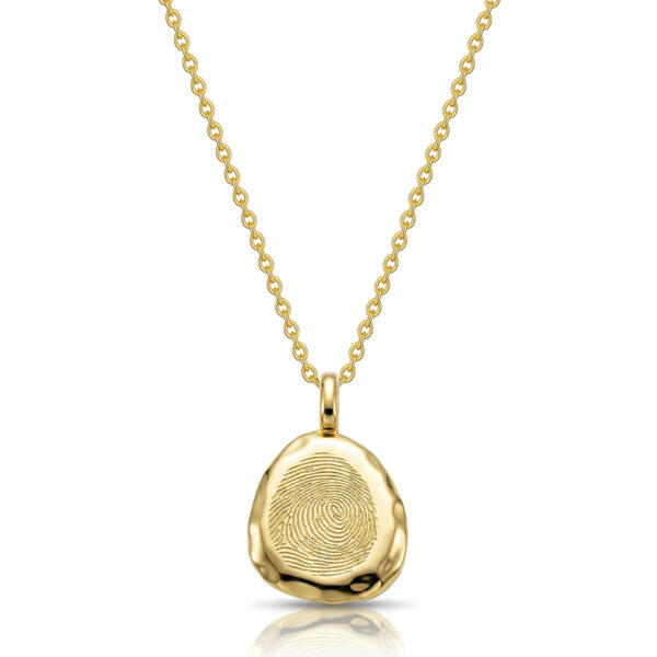 Organic Fingerprint Pebble Necklace - Gold
