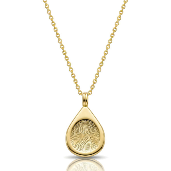 Teardrop Fingerprint Necklace - Gold