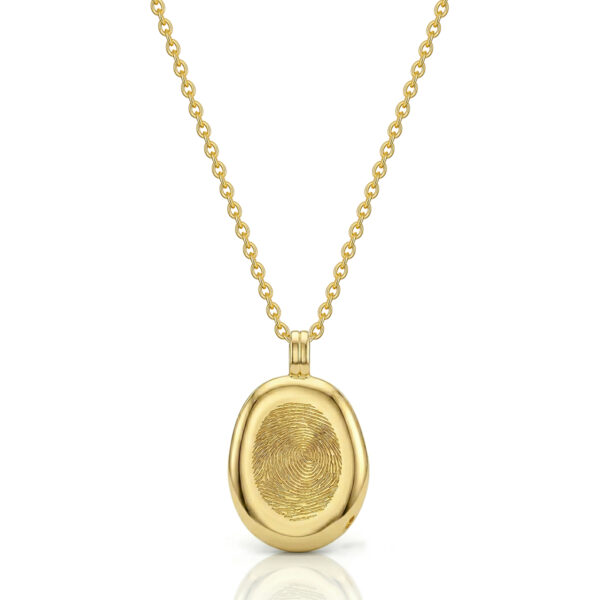 Large Organic Oval Fingerprint Necklace - Gold