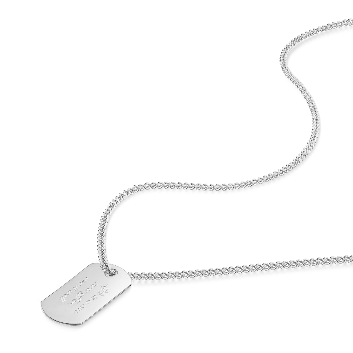 Army Dog Tag Necklace With Bead Chain -Solid Silver SP09334A-SS