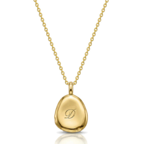 Organic Initial Pebble Necklace - Gold