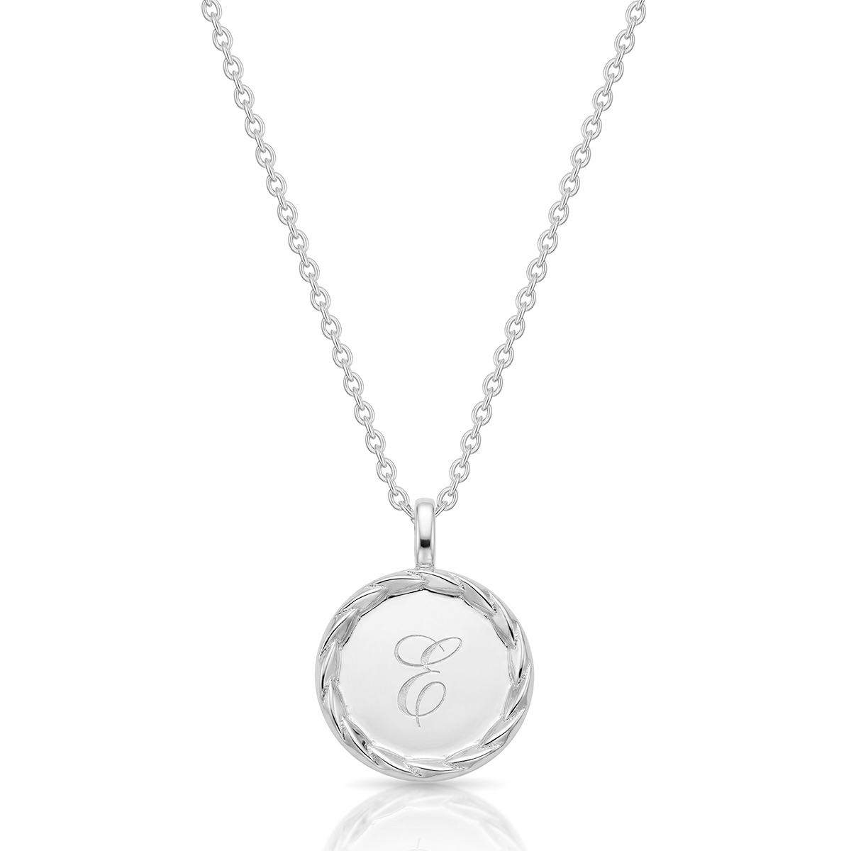 Wreath Initial Necklace - Silver-SP21846A-SS-Hero