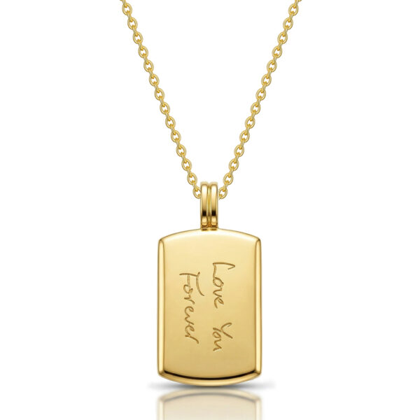 Personalised Necklace Engraved With Custom Message For Him. Personal Gift Card