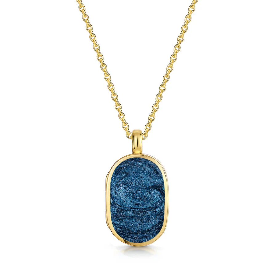 Pill Ashes Resin Locket - Solid 14k Gold