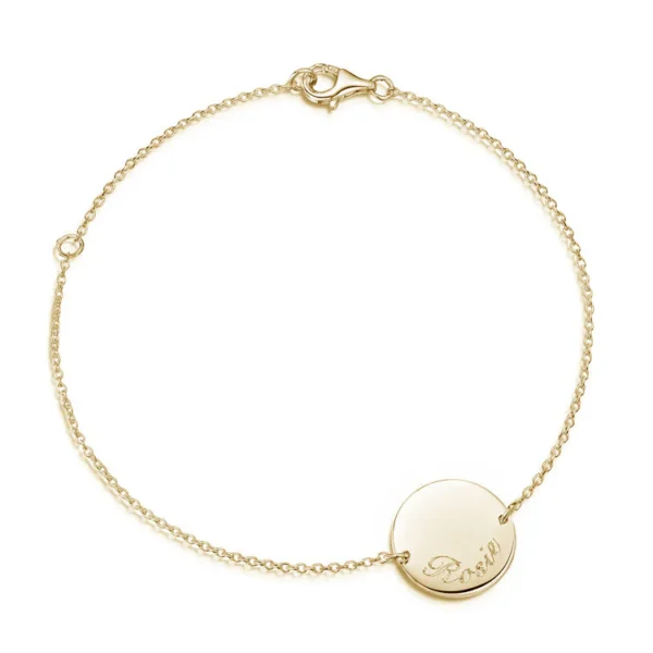 Disc Bracelet - Solid 14k Gold