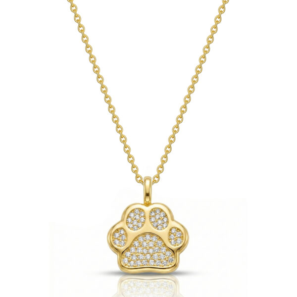 Diamanté Paw Urn Necklace - Gold