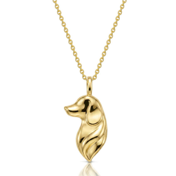 Dog Silhouette Urn Necklace - Gold
