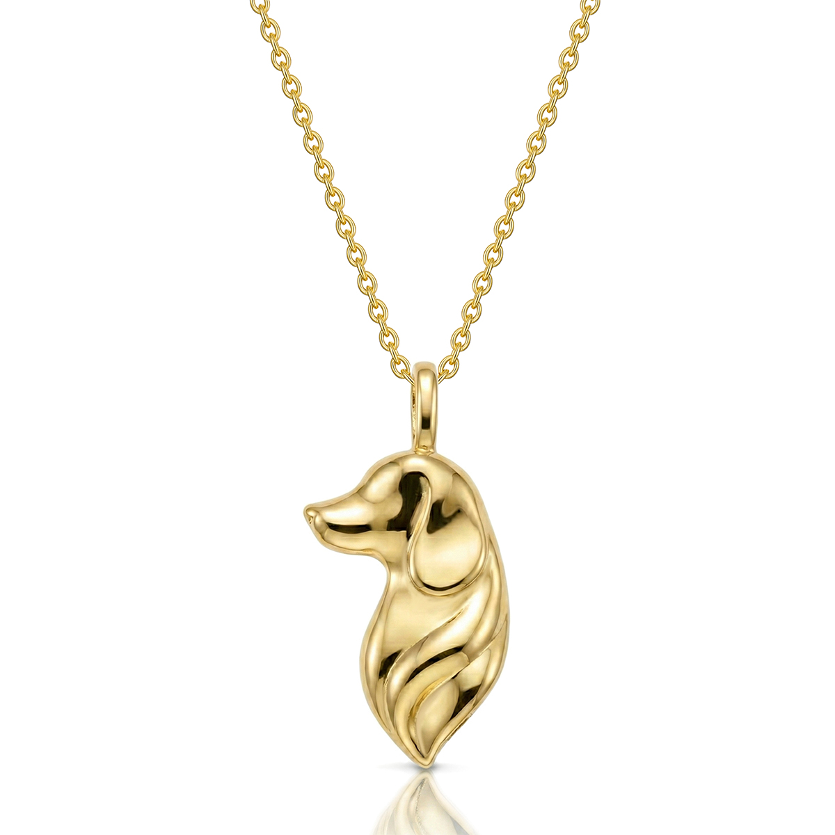 Dog Silhouette Urn Necklace - Gold