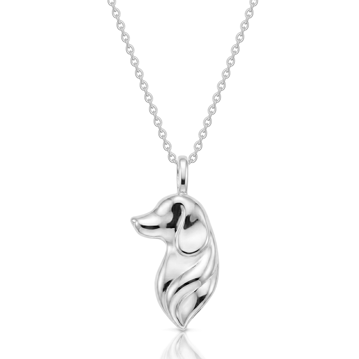 Dog Silhouette Urn Necklace - Silver