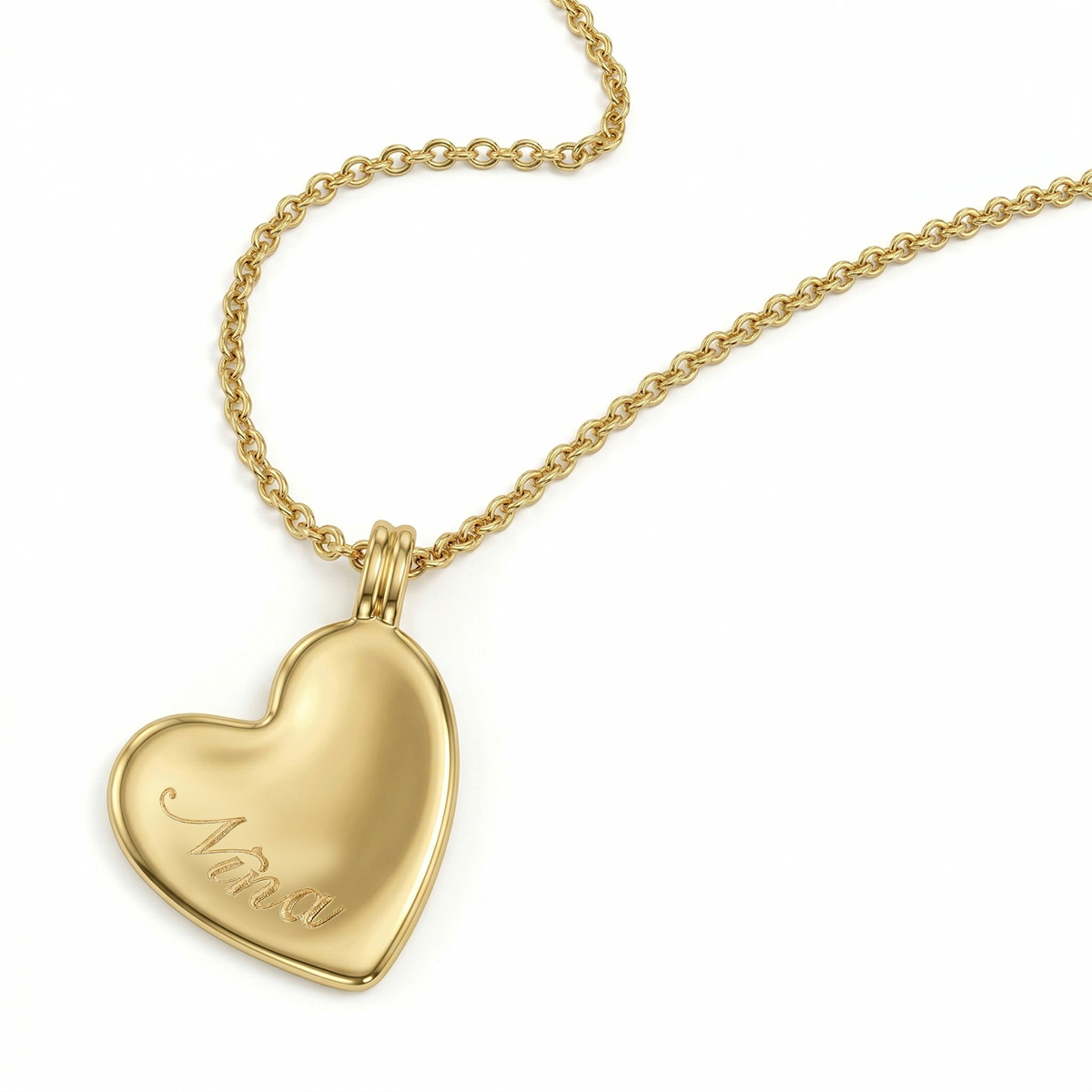 Drop Heart Name Necklace - Gold-SP22011A-YGP-Side2