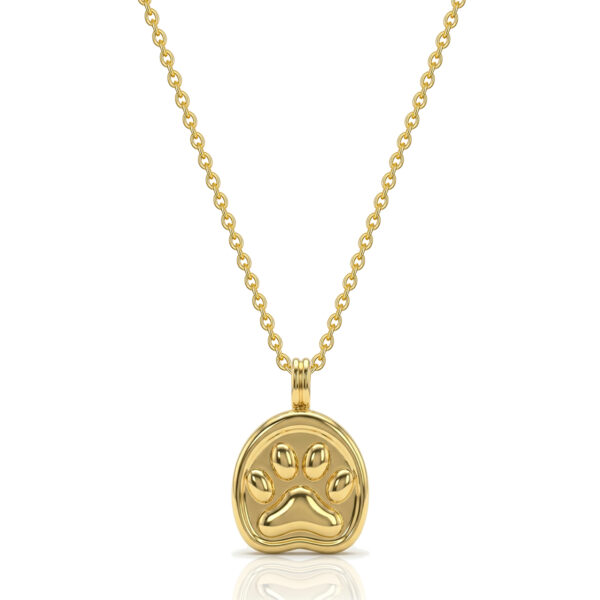 Pressed Paw Urn Necklace - Gold