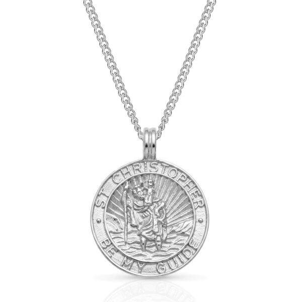 St Christopher Guidance Large Necklace - Stainless Steel