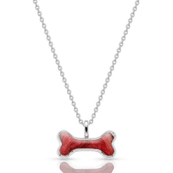 Dog Bone Ashes Resin Horizontal Pendant - Gold-SP21987A-SS-Hero rose red