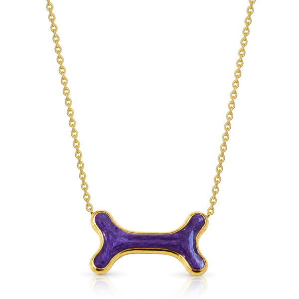 Dog Bone Ashes Resin Necklace - Gold