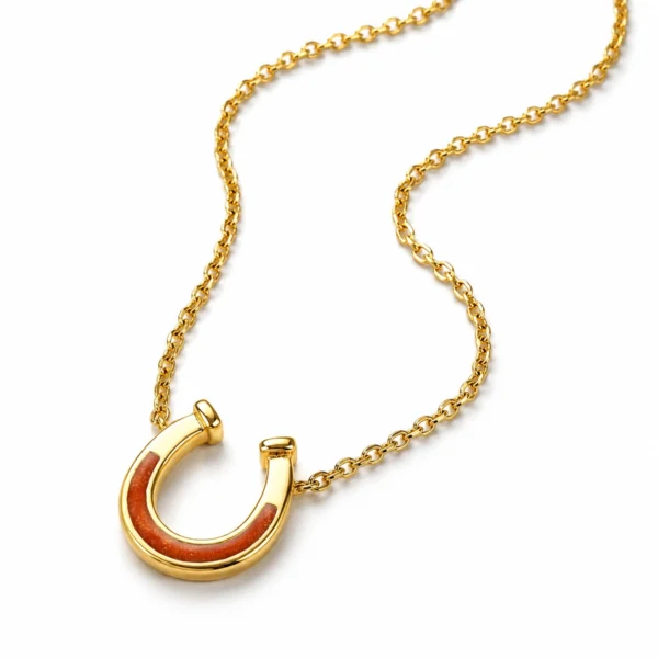 Horseshoe Ashes Resin Necklace - Gold-SN21979A-YGP-Hero autumn amber 2