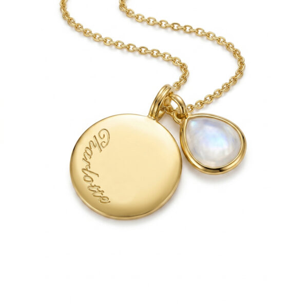 Birthstone Coin Necklace-Gold-DCPD002332-YGP-Front
