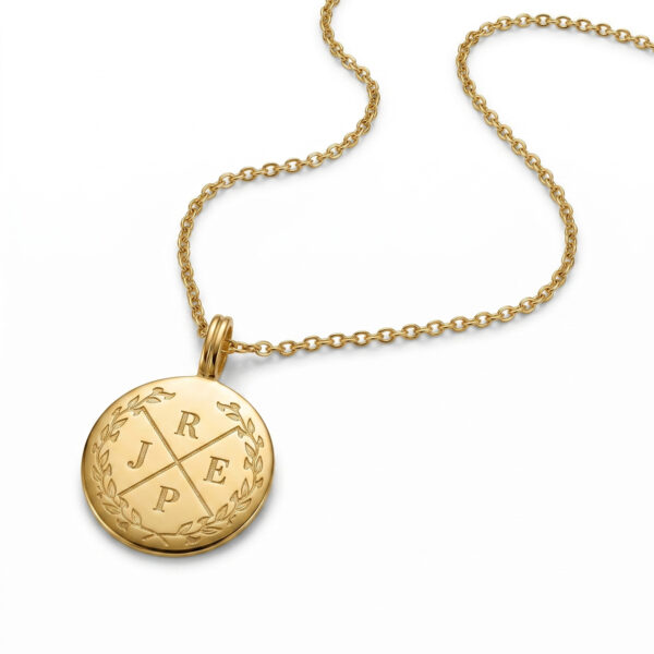 Wreath Initials Necklace - Gold